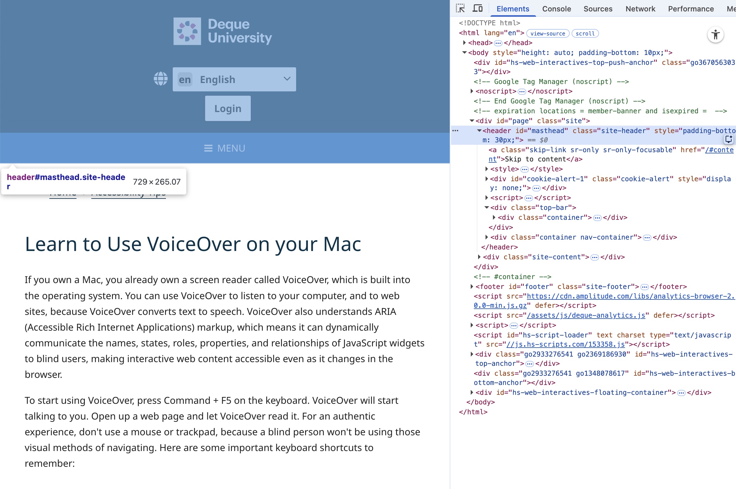 Screenshot showing the browser dev tools element inspector open