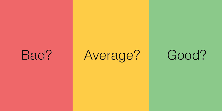 Chart of "good," "bad," and "average"